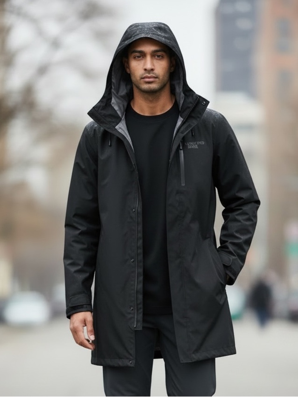 Lands' End Men's Black Waterproof Raincoat 5XL Big and Tall